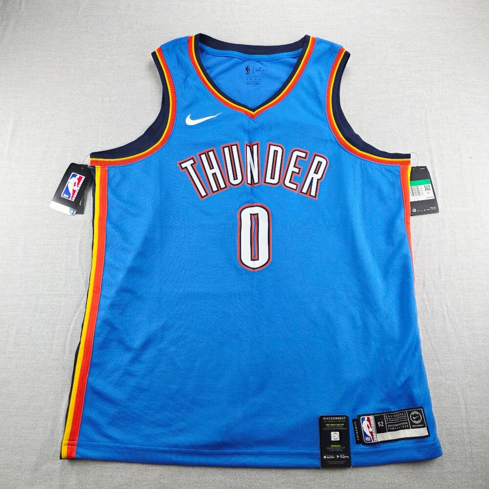 Nike OKC Thunder 0 Russell Westbrook Mens XL Swingman Jersey AV4955-403 Blue Dri
